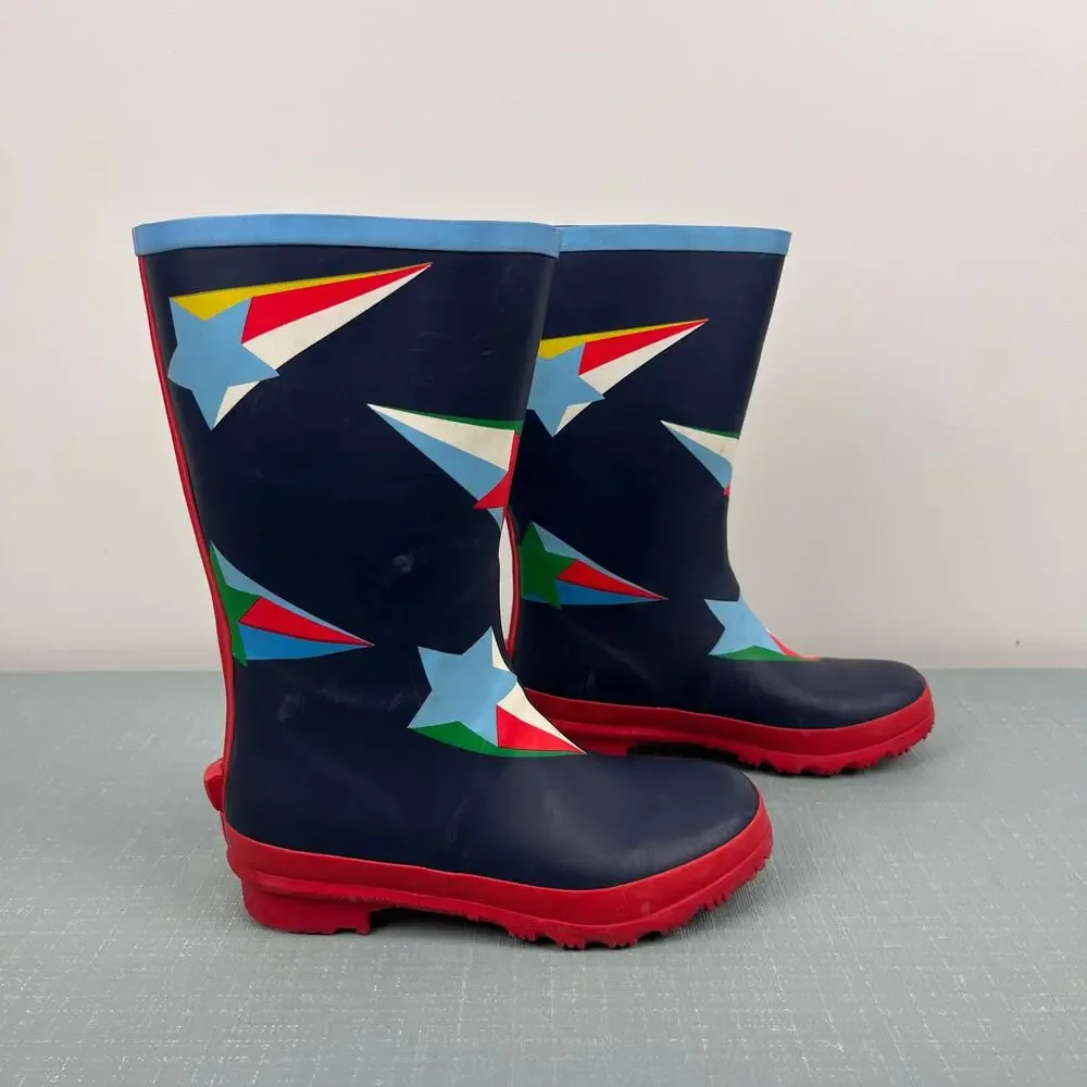Mini Boden Wellies Rain Boots College Navy Star 31 / US 13